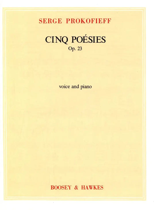 PROKOFIEFF - Cinq Poesies op. 23