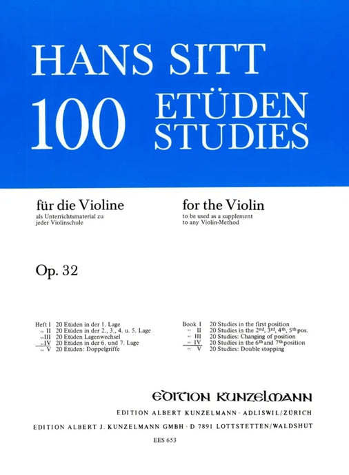 SITT - 100 STUDIES OP.32 - BOOK 4 (SCHOTT)