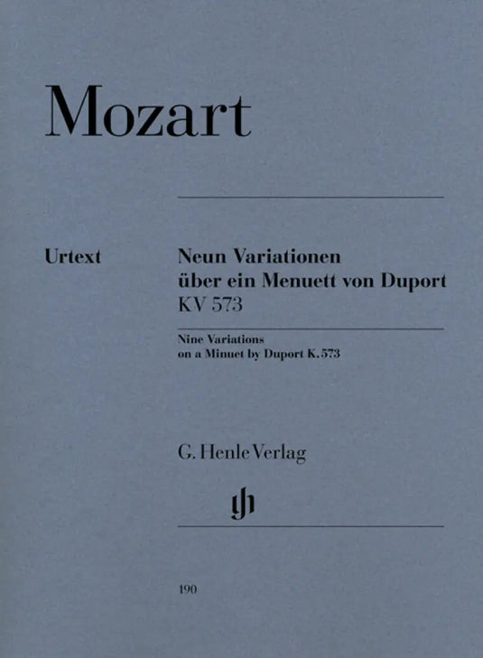 MOZART - 9 Variations on a Minuet by Duport K. 573