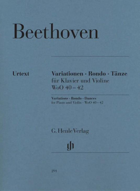 BEETHOVEN - Variations, Rondo, Dances for Piano and Violin (foto copertina)