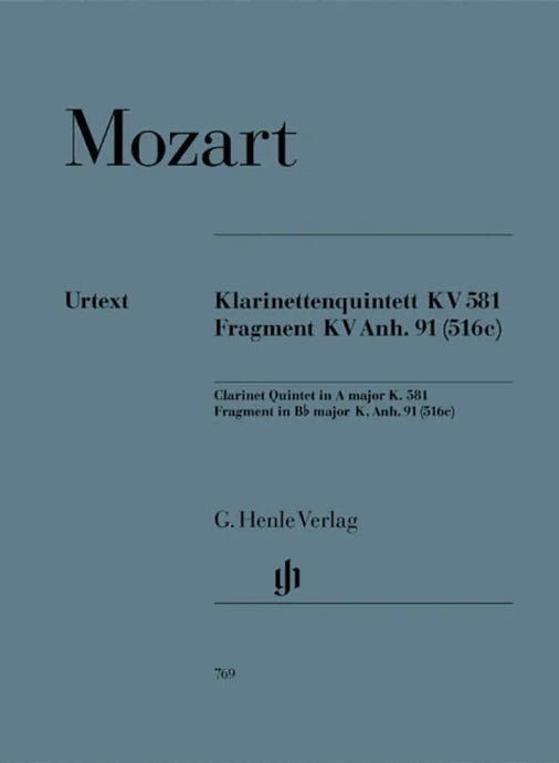 MOZART - Clarinet Quintet A major K. 581 and Fragment K. Anh. 91 (516c)
