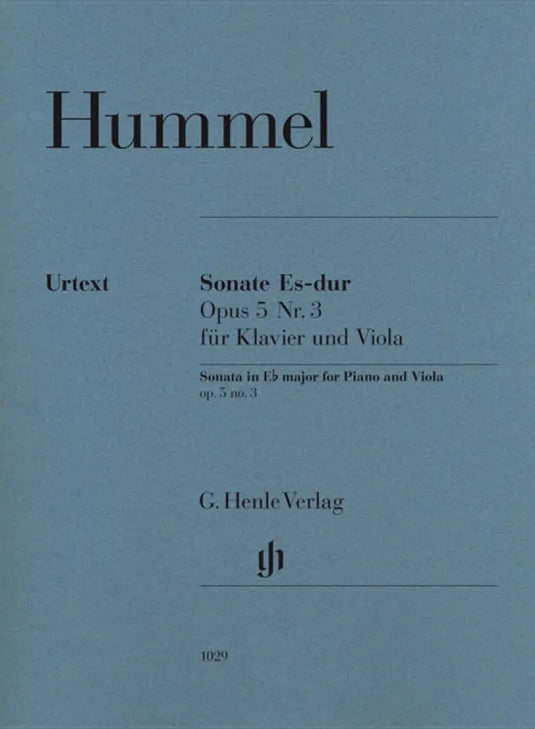 HUMMEL - Sonata for Piano and Viola in Eb major op.5 n.3
