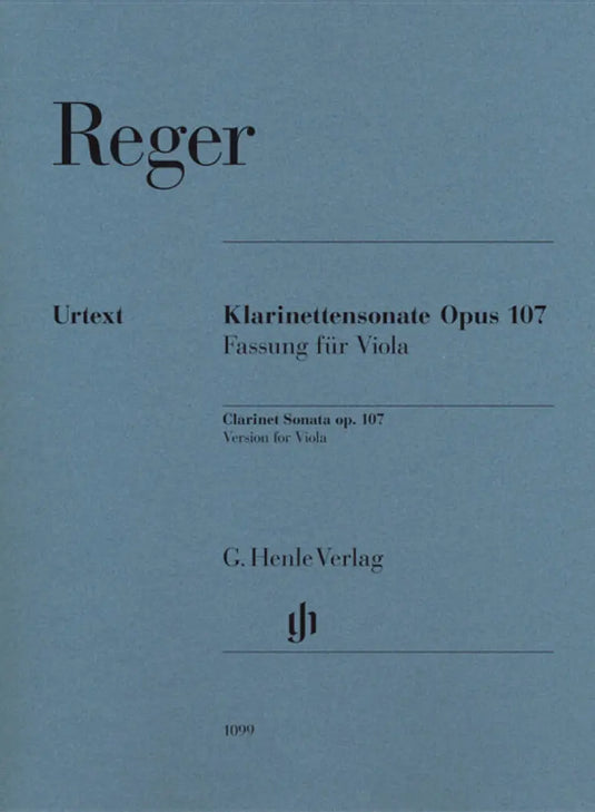 REGER - Clarinet Sonata op. 107 - Version for Viola