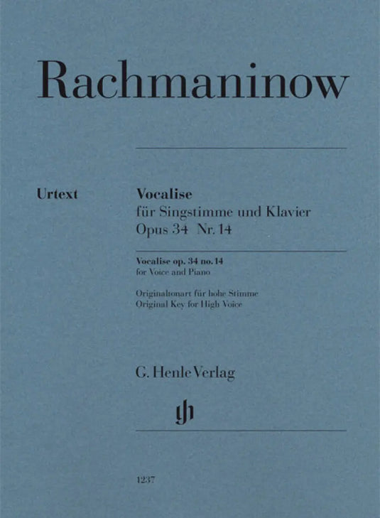 RACHMANINOFF - Vocalise - Original Key for High Voice