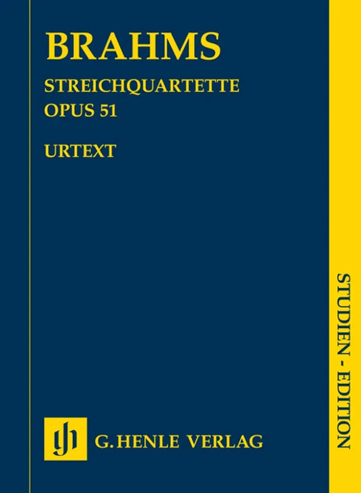 BRAHMS - String Quartets op. 51 no. 1 c minor and no. 2 a minor - Partitura