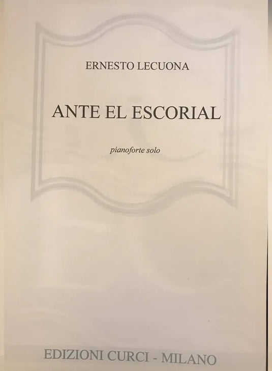 LECUONA - Ante el Escorial