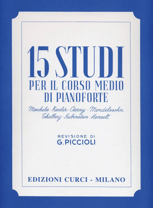 15 STUDI per il corso medio di pianoforte