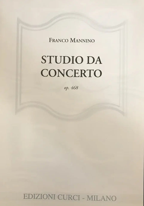 MANNINO - Studio Da Concerto Op. 468 - Piano Solo