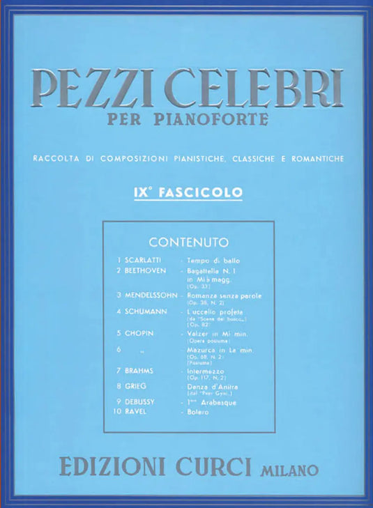 PEZZI CELEBRI PER PIANOFORTE - 9° fascicolo