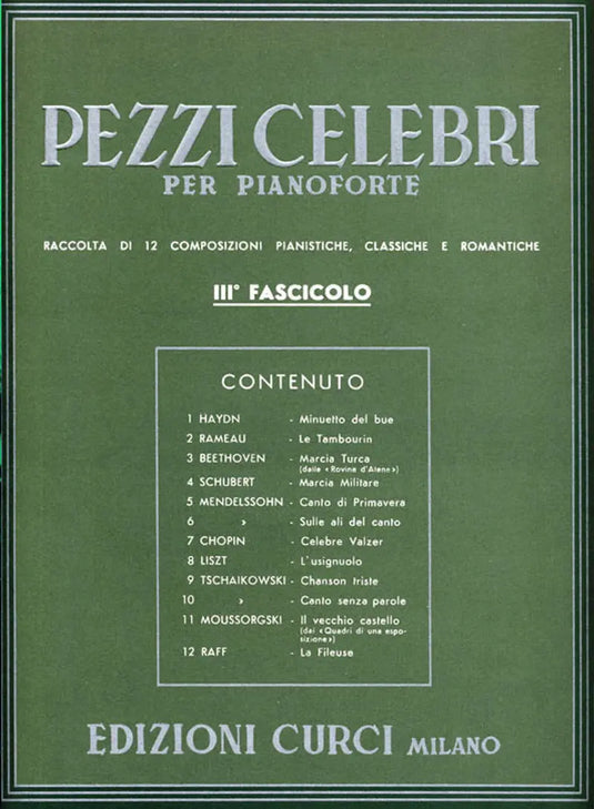 PEZZI CELEBRI PER PIANOFORTE - 3° fascicolo