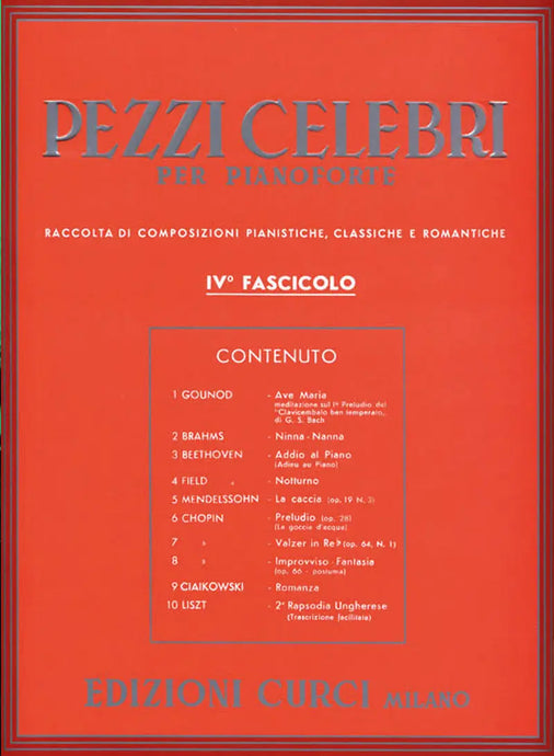 PEZZI CELEBRI PER PIANOFORTE - 4° fascicolo