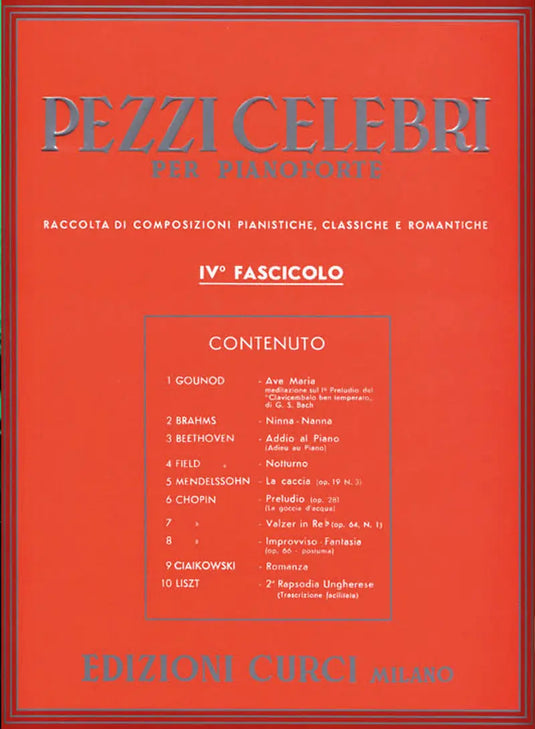 PEZZI CELEBRI PER PIANOFORTE - 4° fascicolo