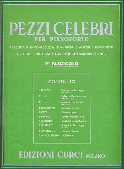 PEZZI CELEBRI PER PIANOFORTE - 5° fascicolo