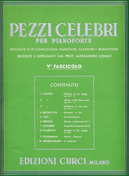 PEZZI CELEBRI PER PIANOFORTE - 5° fascicolo