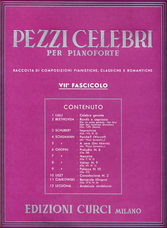 PEZZI CELEBRI PER PIANOFORTE - 7° fascicolo