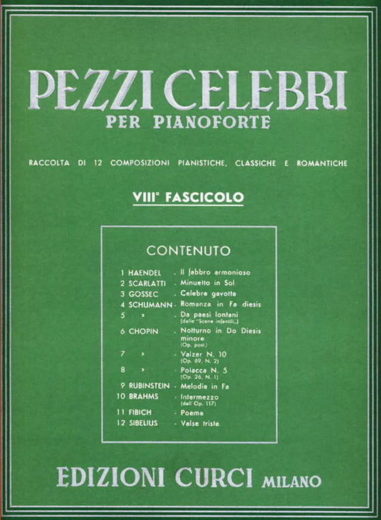 PEZZI CELEBRI PER PIANOFORTE - 8° fascicolo