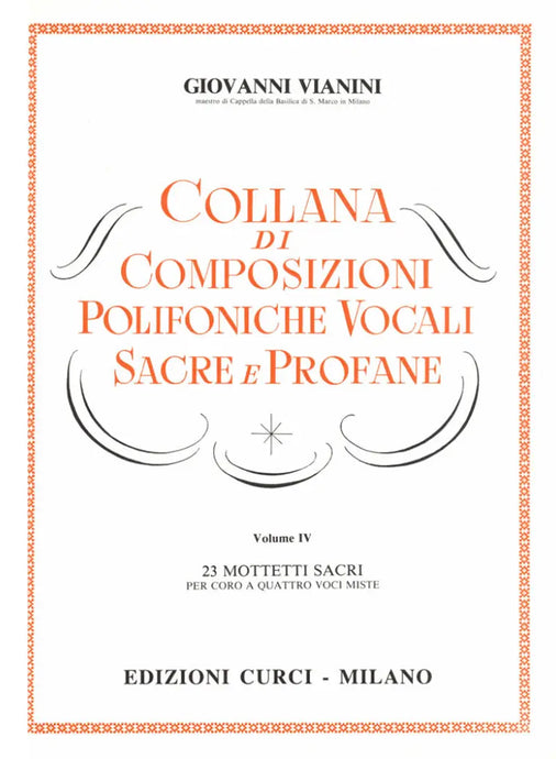 VIANINI - Collana Di Composiz.Polifoniche Vocali Sacre e Profane vol. IV