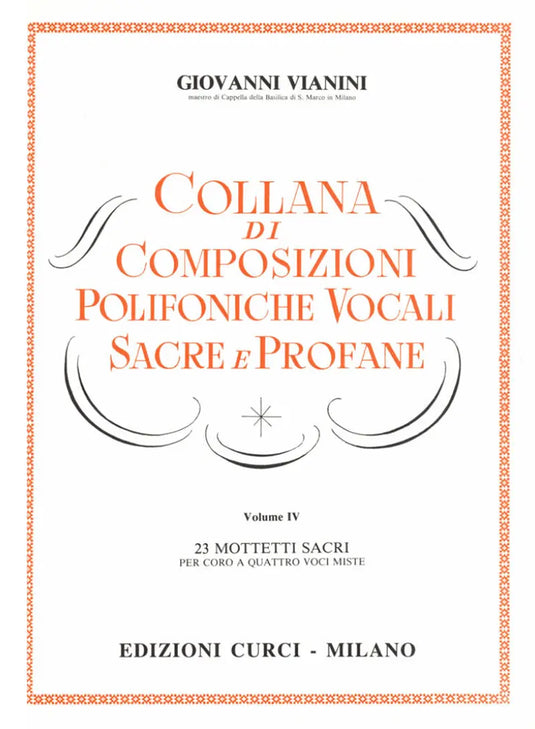 VIANINI - Collana Di Composiz.Polifoniche Vocali Sacre e Profane vol. IV