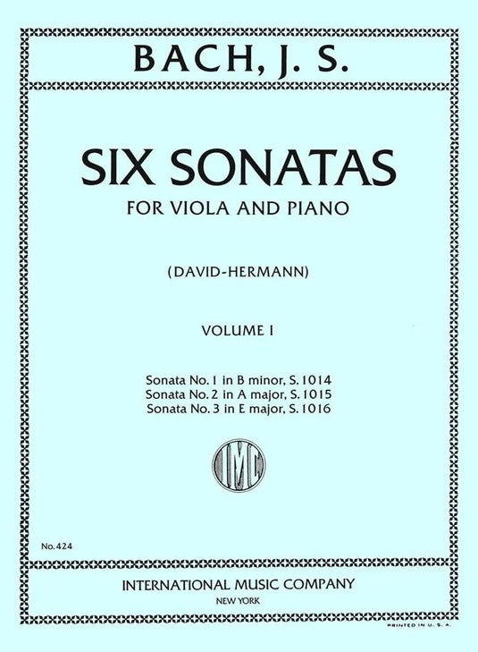 BACH - 6 Sonatas for Viola and Piano - Volume 1