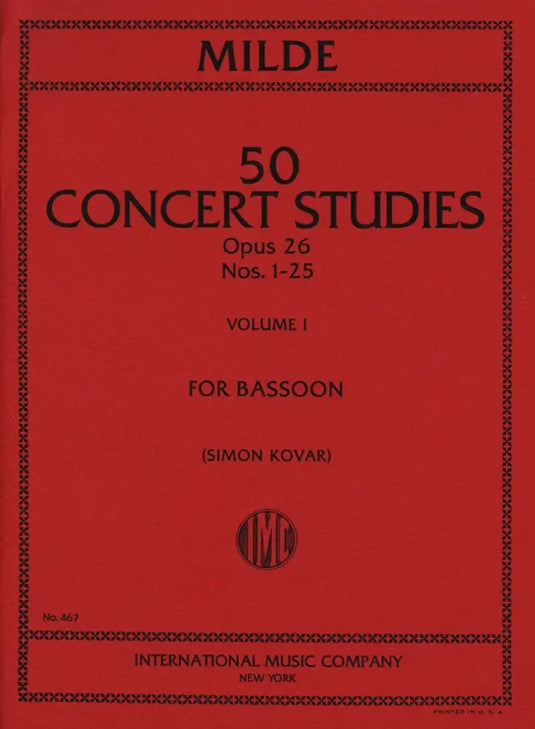 MILDE - 50 Concert Studies op.26 vol.I
