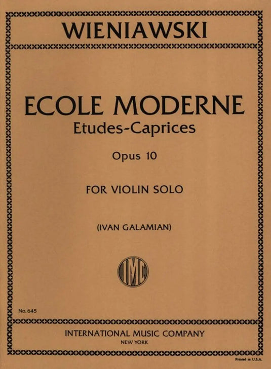 WIENIAWSKI - Ecole Moderne - Etudes-Caprices opus 10