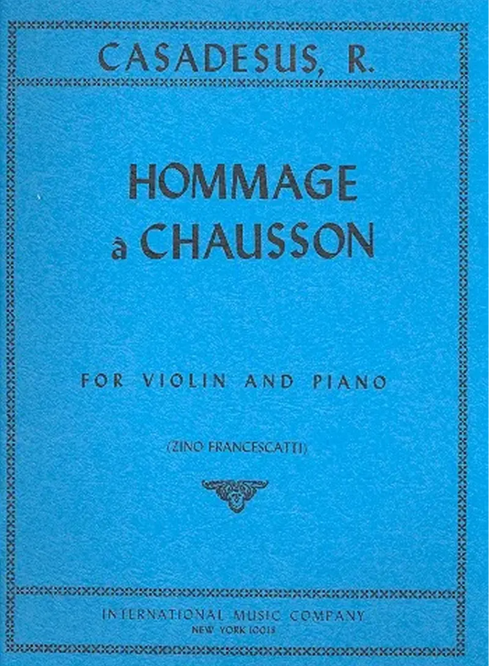 CASADESUS - Hommage à Chausson