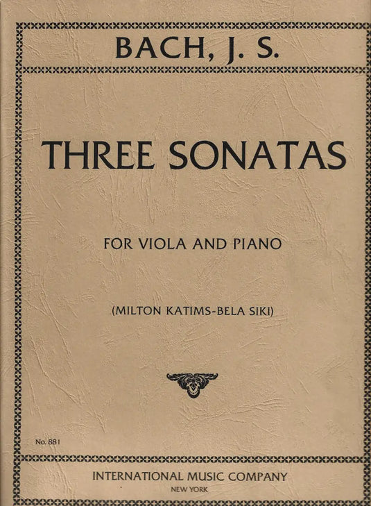 BACH - Three Viola da Gamba Sonatas BWV1027-1029 per Viola e Pianoforte