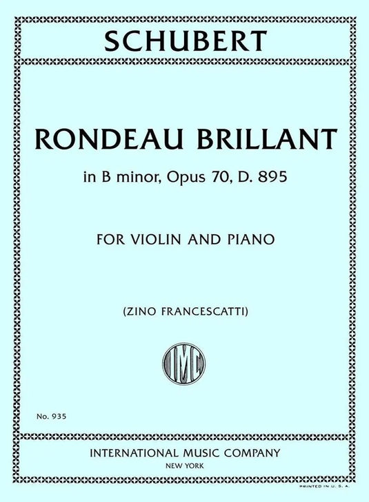 SCHUBERT - Rondeau Brillant in b minor op.70