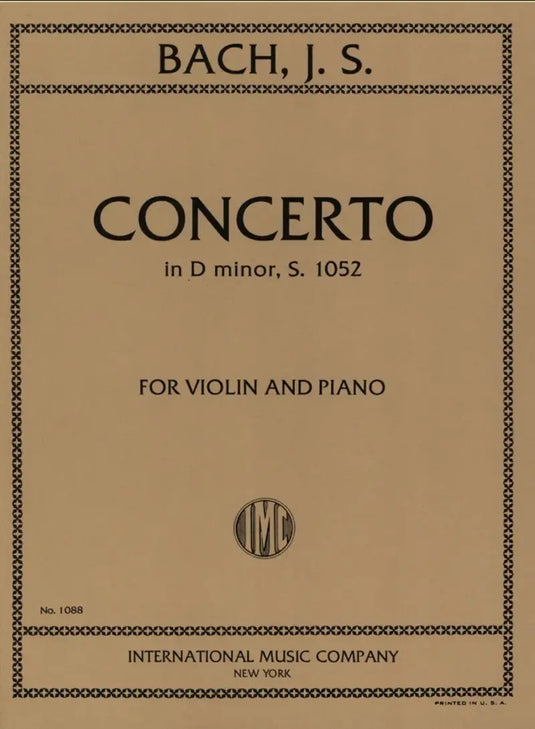 BACH - Violin Concerto In D minor BWV 1052
