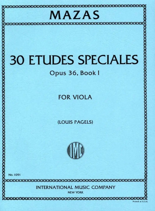 MAZAS - 30 Etudes Spéciales Op.36 book 1 (Viola)