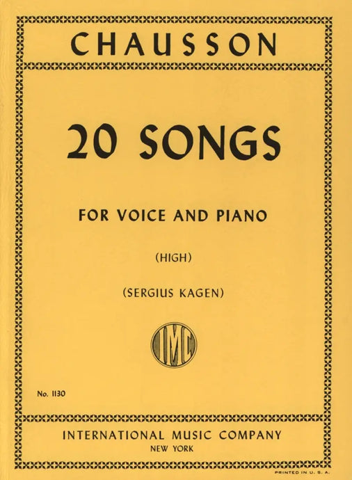 CHAUSSON - 20 Songs