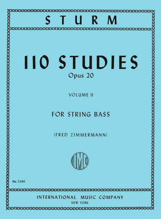 STURM - 110 Studies Op. 20X Volume II for String Bass
