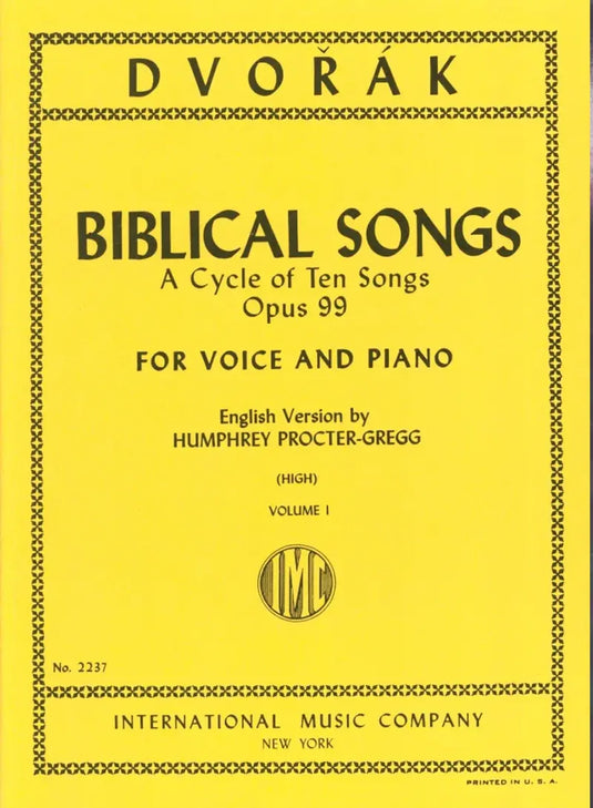 DVORAK - Melodie Bibliche Op. 99 Vol. 1 (Ingl.) (S-T)