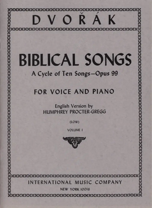 DVORAK - Canti Biblici Op. 99 V0L. 1