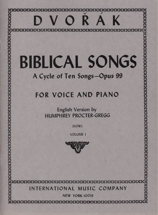 DVORAK - Canti Biblici Op. 99 V0L. 1