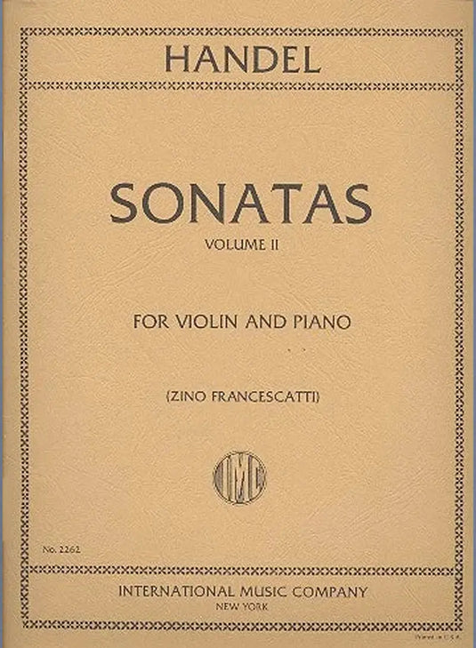 HANDEL - Sonatas for Violin and Piano Volume II
