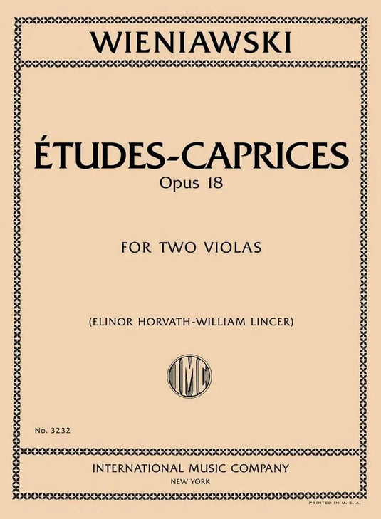 WIENIAWSKI -  Caprices - Etudes Opus 18