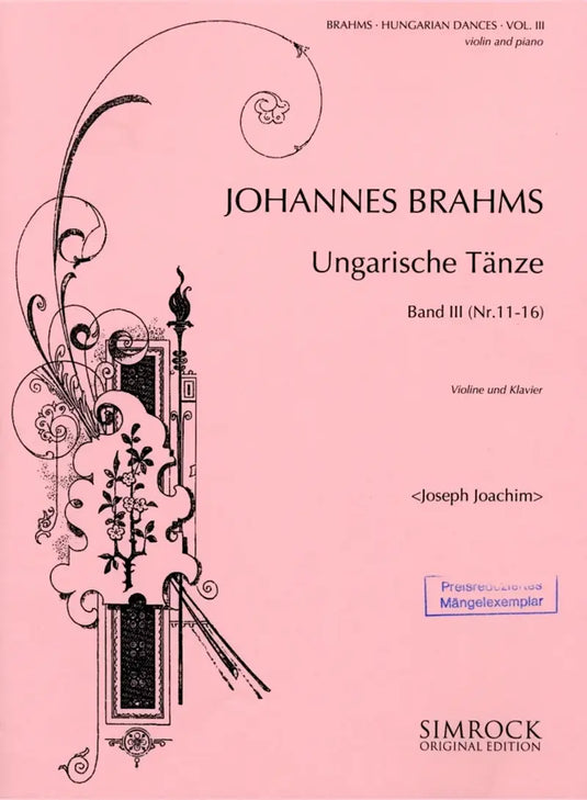 BRAHMS - Ungarische Tänze Band 3 Nr. 11-16