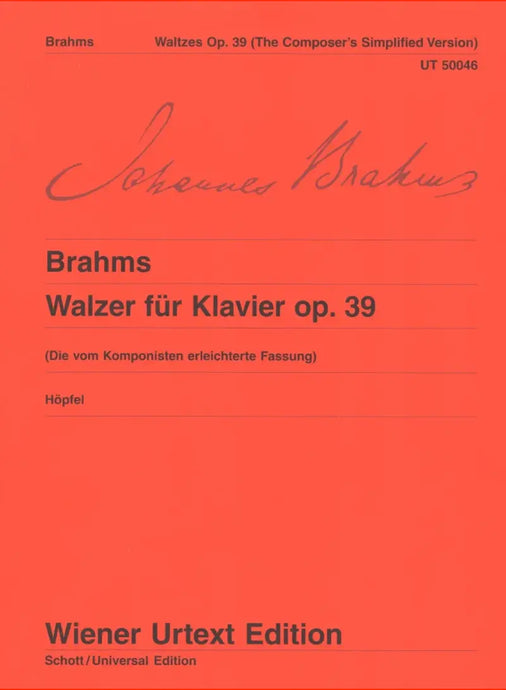 BRAHMS - Walzer für Klavier op. 39