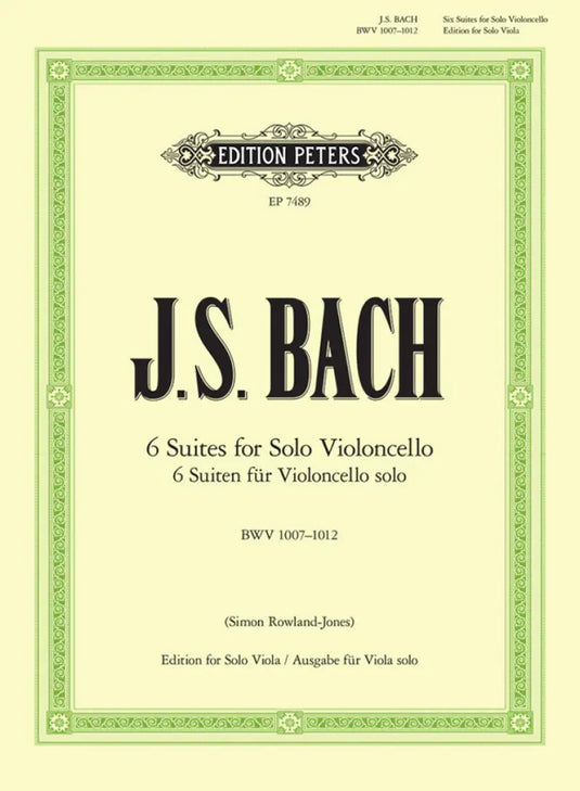 BACH - Six Cello Suites BWV 1007-1012 - Trascrizione per Viola