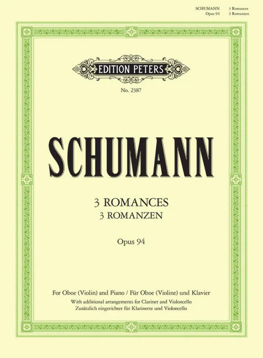 SCHUMANN - 3 Romances op.94