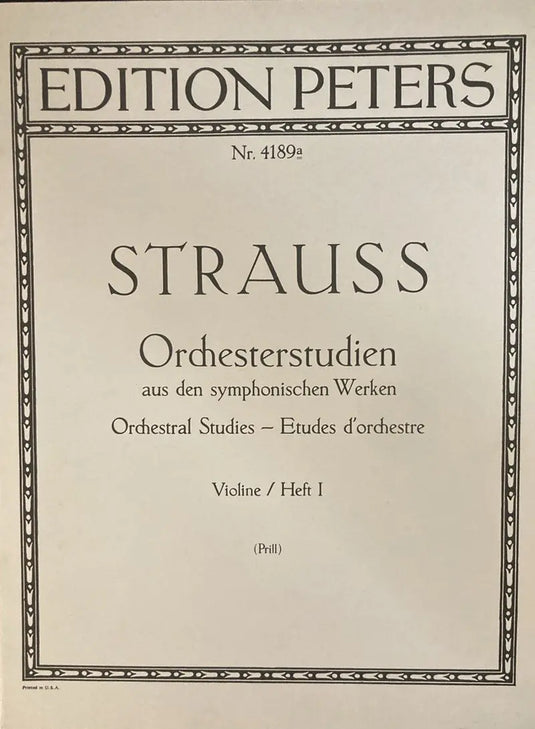STRAUSS - Orchesterstudien violin vol.1