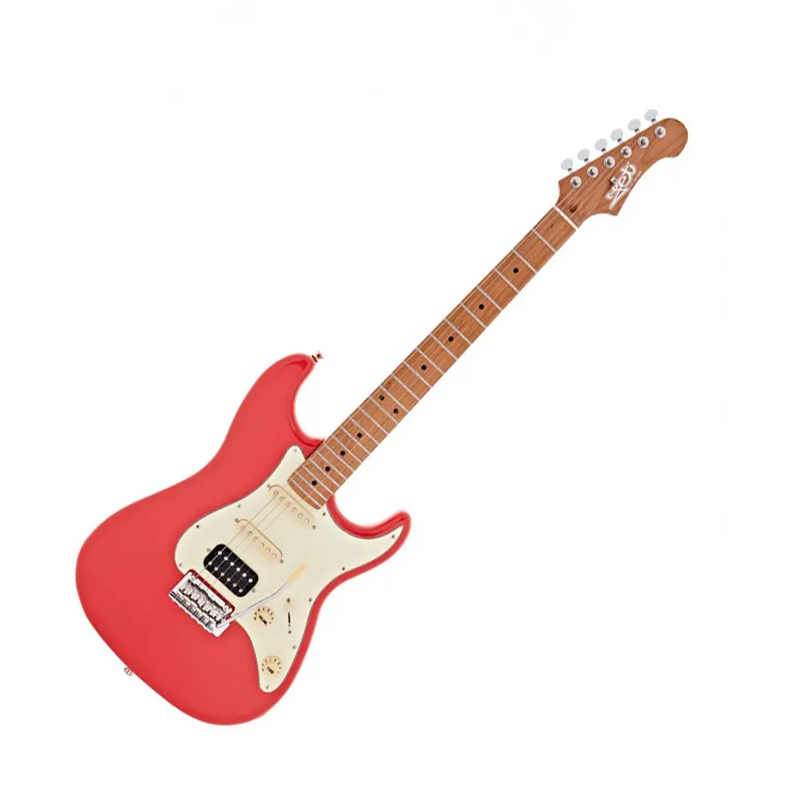 Carica immagine in Galleria Viewer, JET JS400CRD HSS Coral Red Roasted Maple Chitarra Elettrica Rossa
