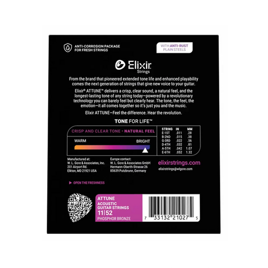 ELIXIR ATTUNE 21027 PHOSPHOR BRONZE 11-52