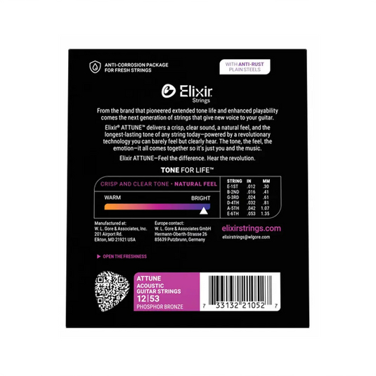 ELIXIR ATTUNE 2152 PHOSPHOR BRONZE 12-52