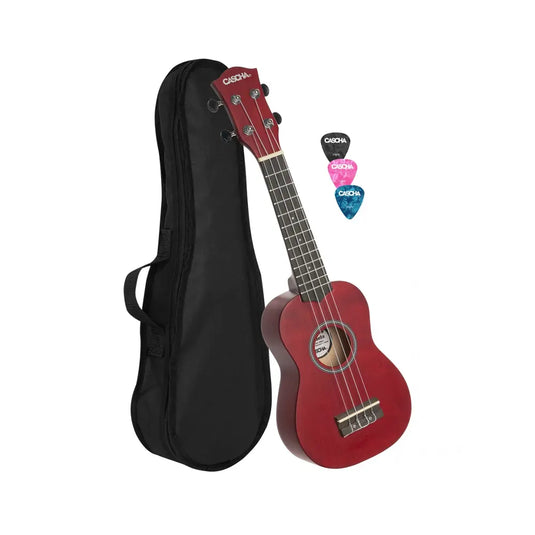 CASCHA UKULELE Linden Soprano red con borsa