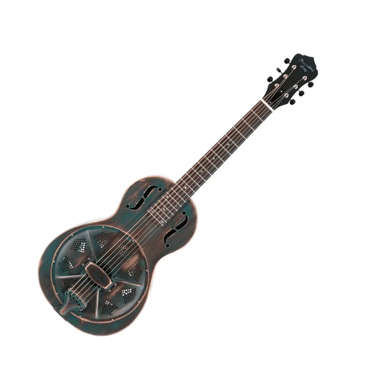 RECORDING KING RM-993-VG Metal Body Parlor Resonator, Vintage Green