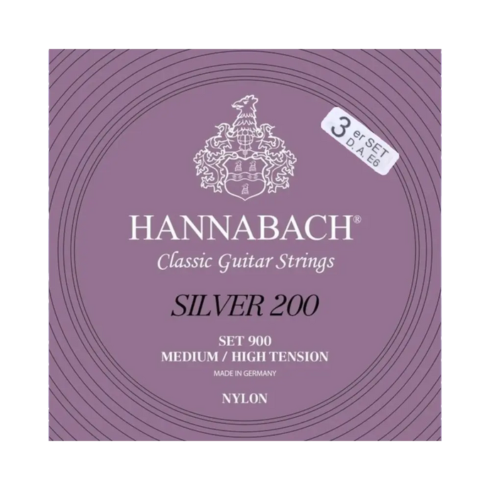 HANNABACH SILVER MH 200 MEDIUM / HIGH TENSION  Set Bass RE-LA-MI6