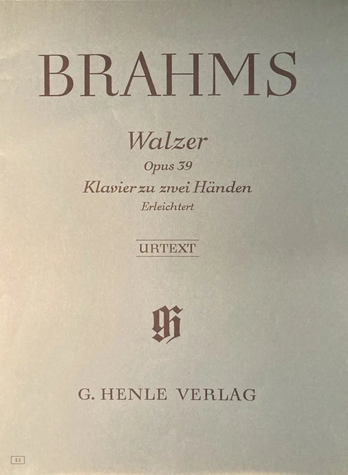 BRAHMS - WALTZ OP. 39 Klavier zwei Handen Erleichtert