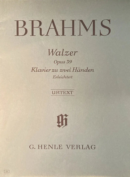 BRAHMS - WALTZ OP. 39 Klavier zwei Handen Erleichtert